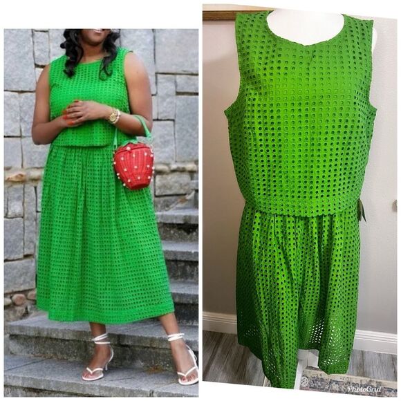 Kate Spade for Target Two-Piece Green Eyelet Skirt And Top Extra Large Matching - Picture 1 of 14